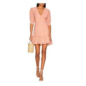 MINKPINK Vera Mini Dress Rose Szs Med/Large Ruffle Hem Spring Easter Wedding